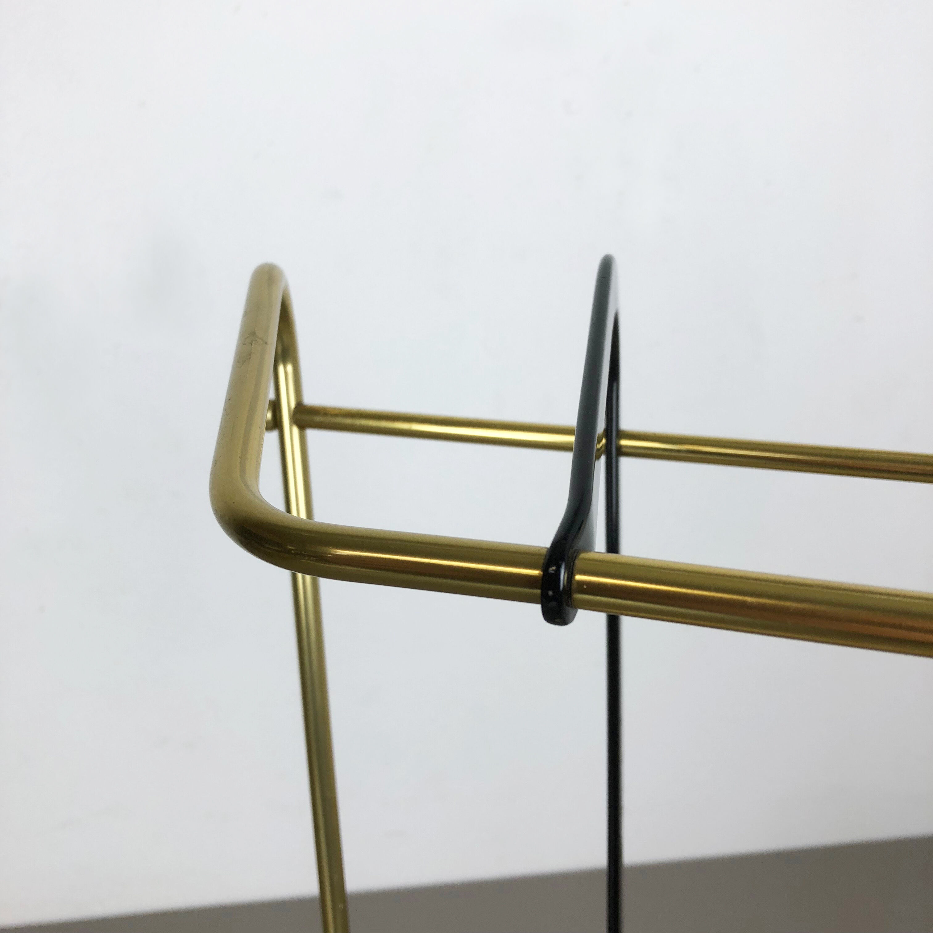 Original midcentury metal brass umbrella stand, Germany, 1950s