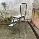Vintage stepladder in Formica, wood and chromed metal