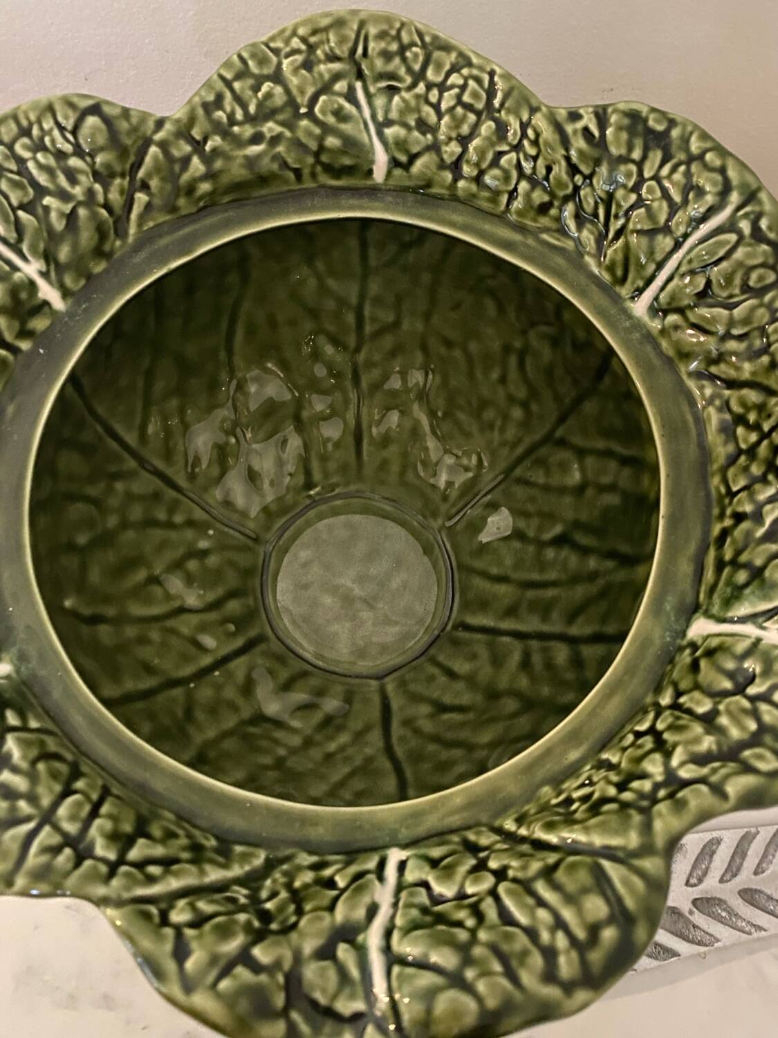 Vintage cabbage barbotine soup tureen