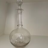 Carafe boule en cristal ciselé ancienne