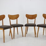 Ensemble de quatre chaises de salle à manger des années 1950, Tchécoslovaquie