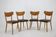 Ensemble de quatre chaises de salle à manger des années 1950, Tchécoslovaquie