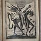 Black lithograph demon on horse carrying a young woman (eve) signed 3ki, surrealism glass frame