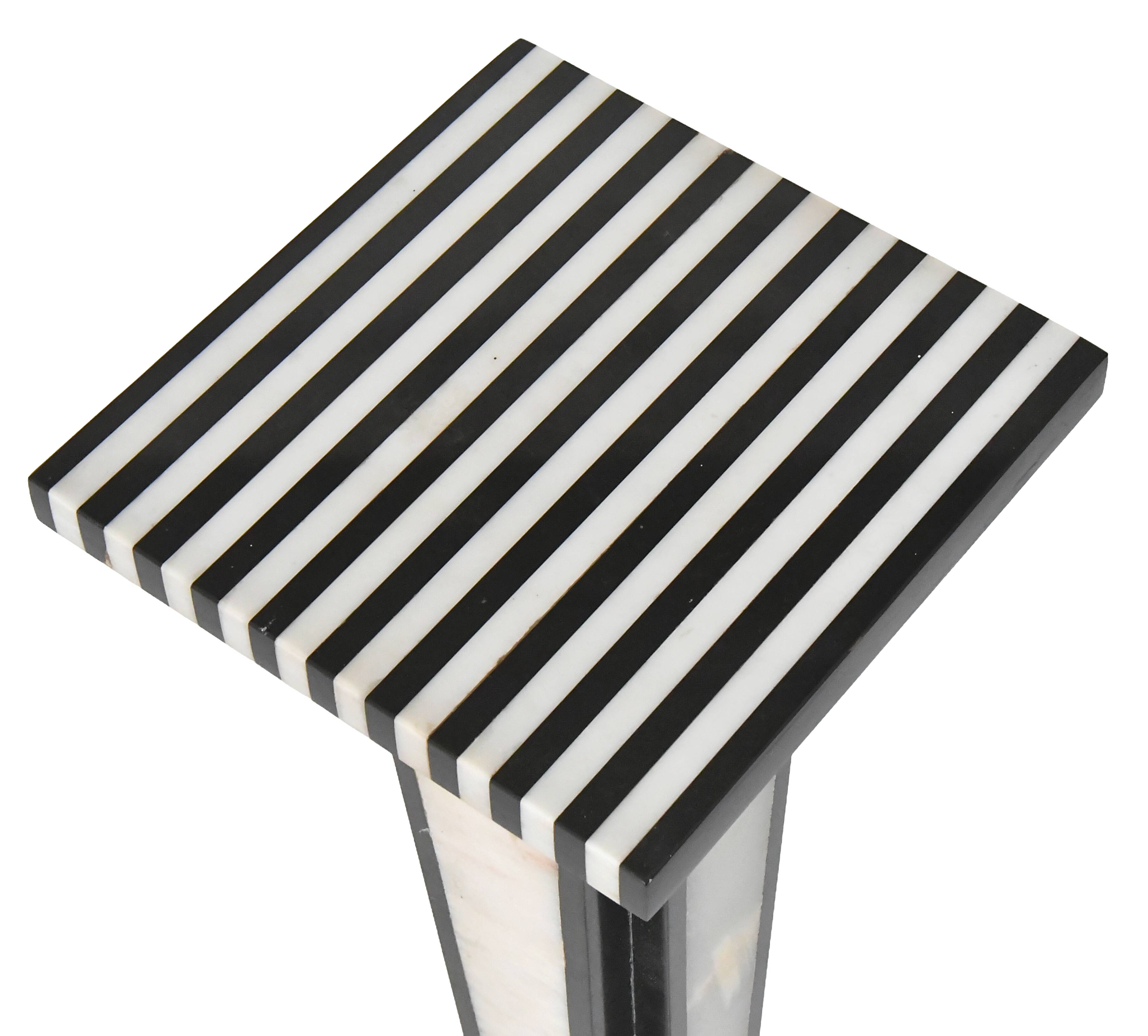 Black and white marble column