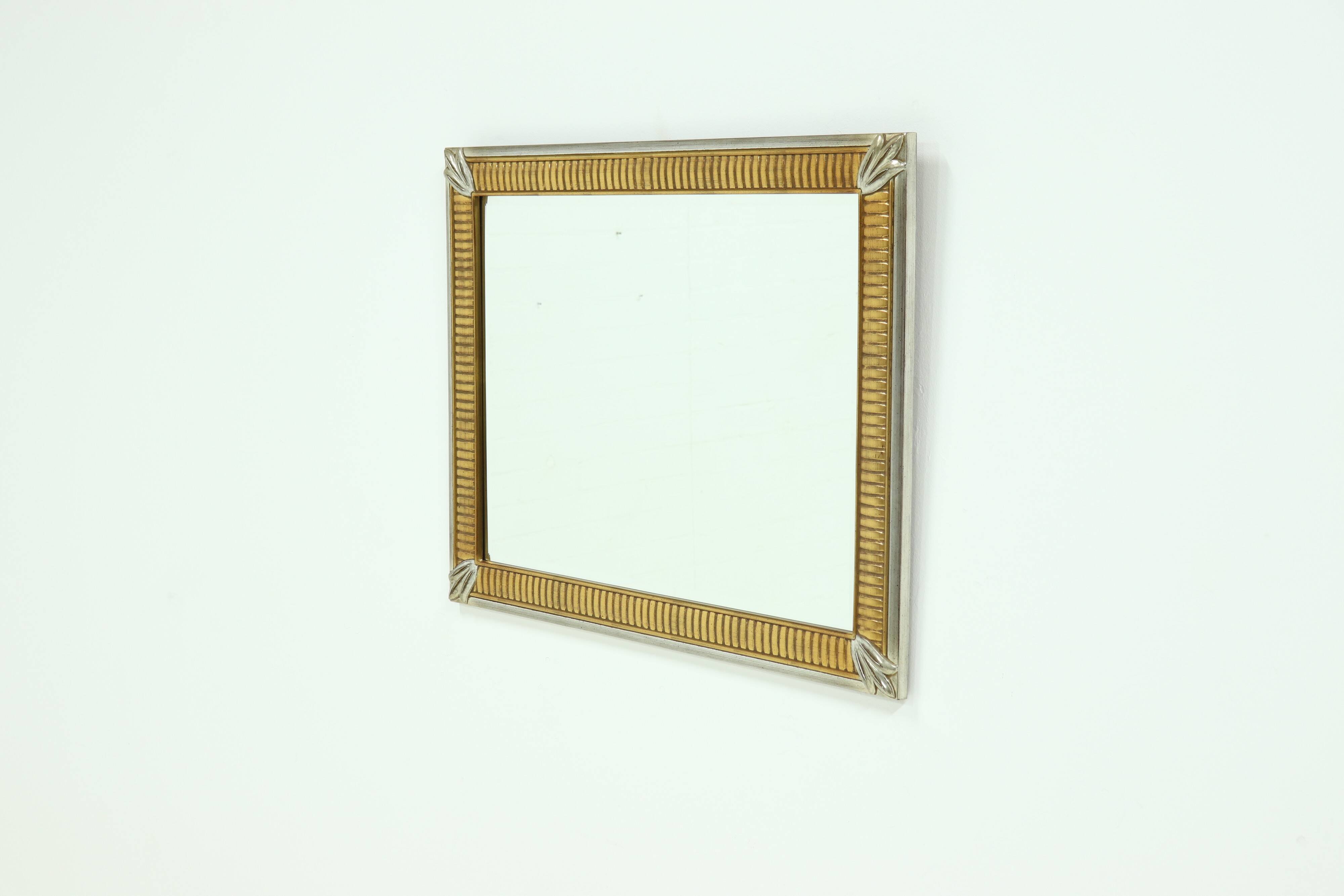 Large Decorative Gold Plated Mirror by Deknudt Belgium 1980s