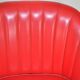 Chaise pivotante vintage skaï rouge et métal, années 50, style bureau industriel