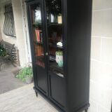 Showcase cabinet of curiosities black and wood