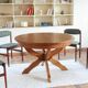 Extendable oak round table, Lübke, Germany 1960s