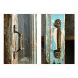 Blue green green wood glazed buffet