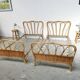 Pair of vintage rattan beds