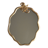 Gilded mirror with bird by Edouard Rambaud, 1990s