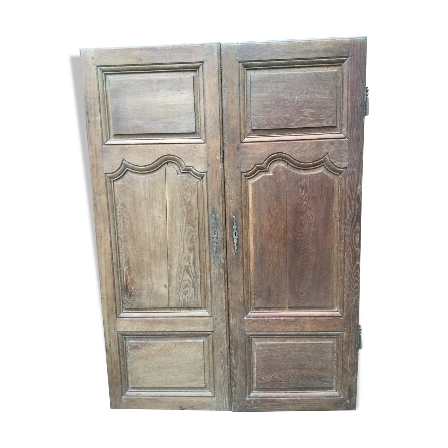 Pair of antique oak closet doors