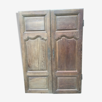 Pair of antique oak closet doors