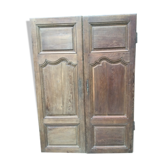 Pair of antique oak closet doors