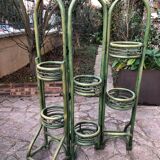 Folding rattan plant stand