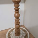 Turned wooden candlestick