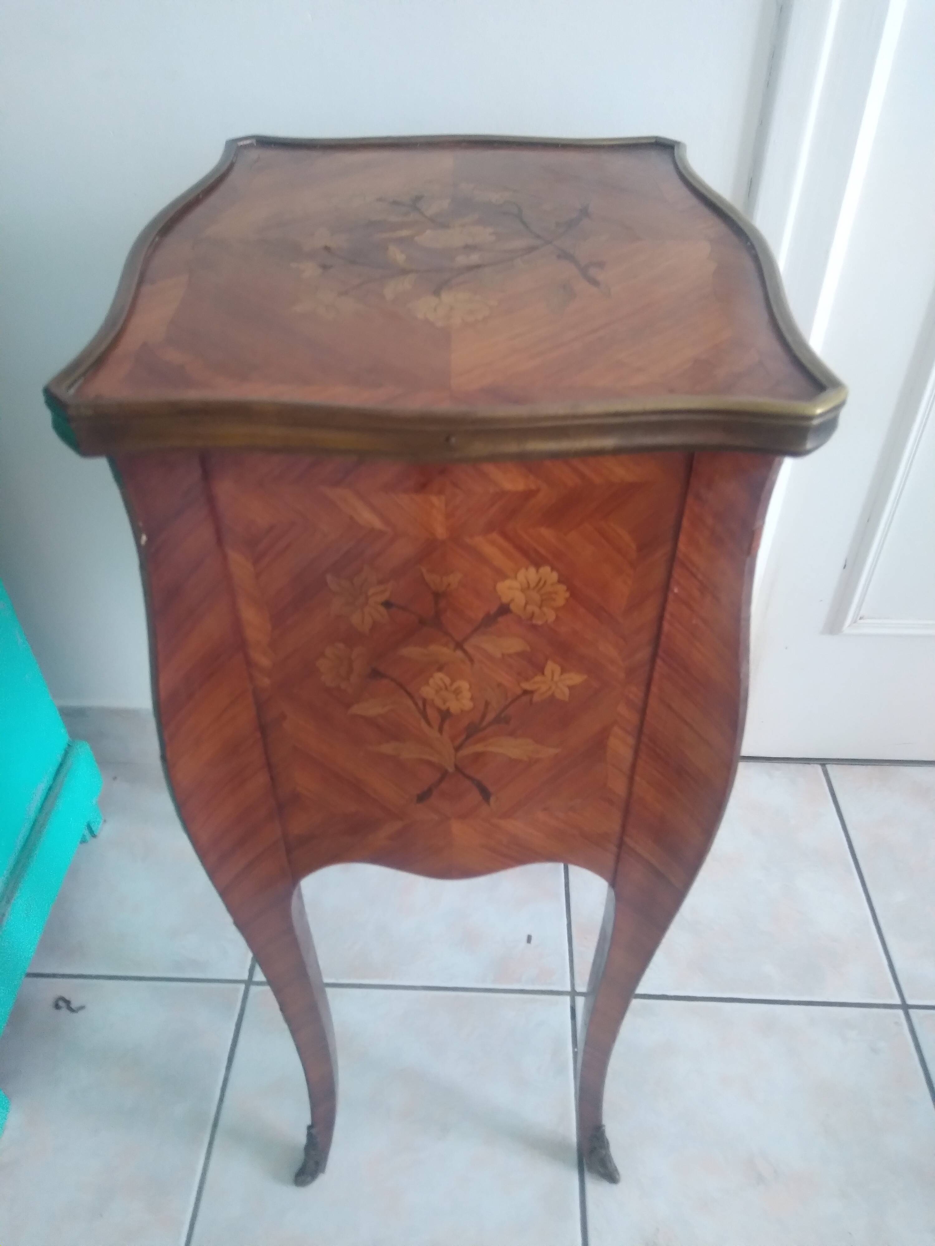 Louis XV marquetry bedside table