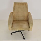 Fauteuil pivotant avec roulettes du milieu du siècle années 1970