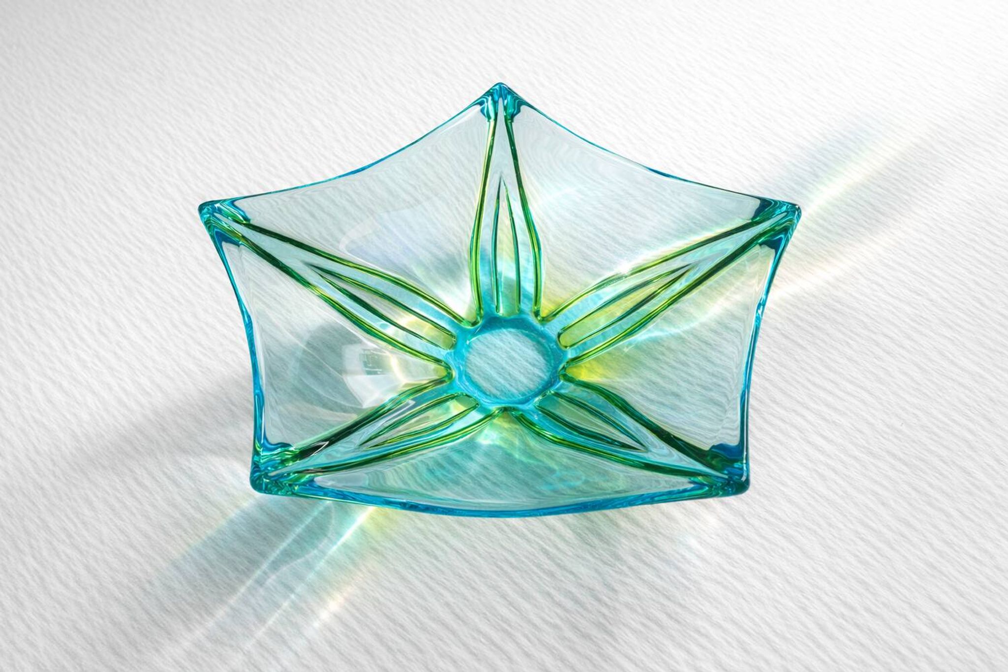 Large vintage blown glass decorative bowl
