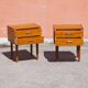Pair of 2 vintage Danish bedside tables from the 1960s, in teak.