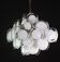 Large 36 Murano Glass White Disc Chandelier by Vistosi, 1970s