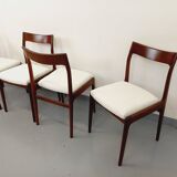 Set of 4 vintage Scandinavian teak chairs from the 60s