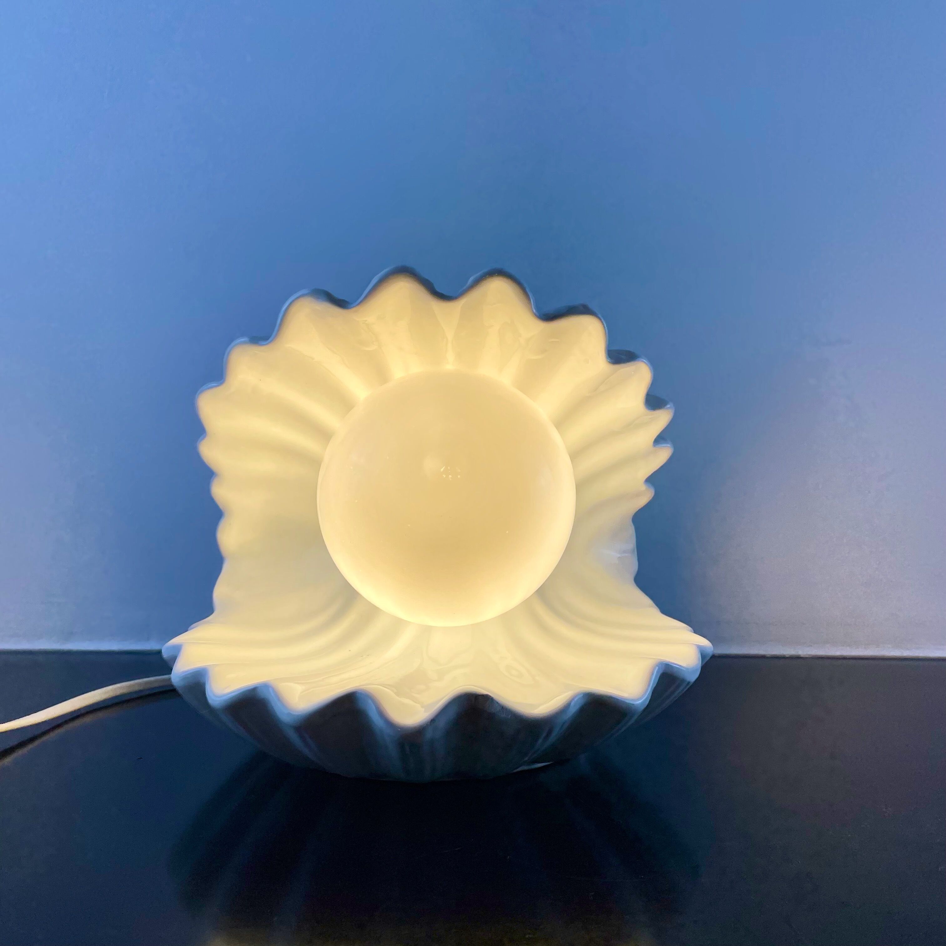 Ceramic shell lamp, circa 1970