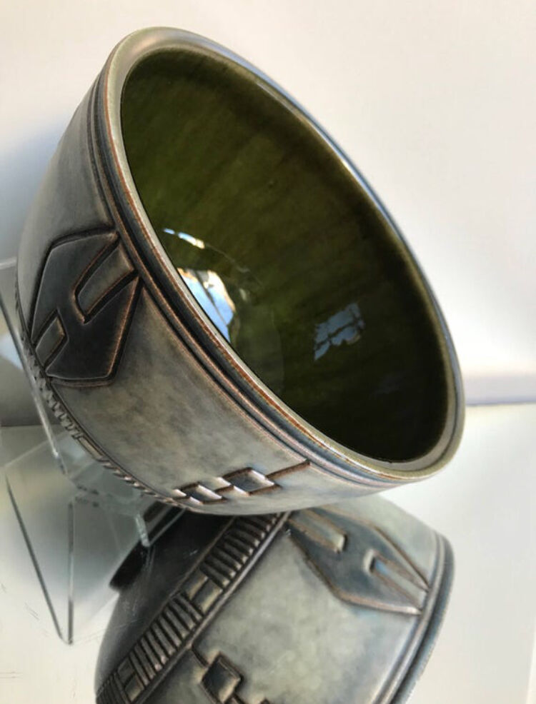 Stoneware bowl 1950's by Munk Keramik Enköping