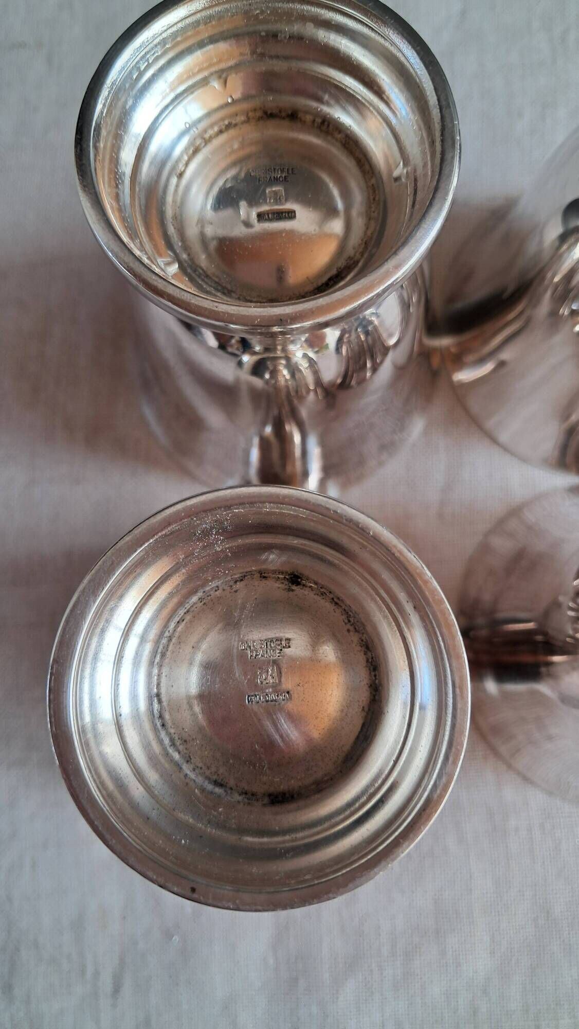 Superb set of 4 silver-plated goblets from the famous house.