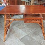 Vintage rattan desk and chair