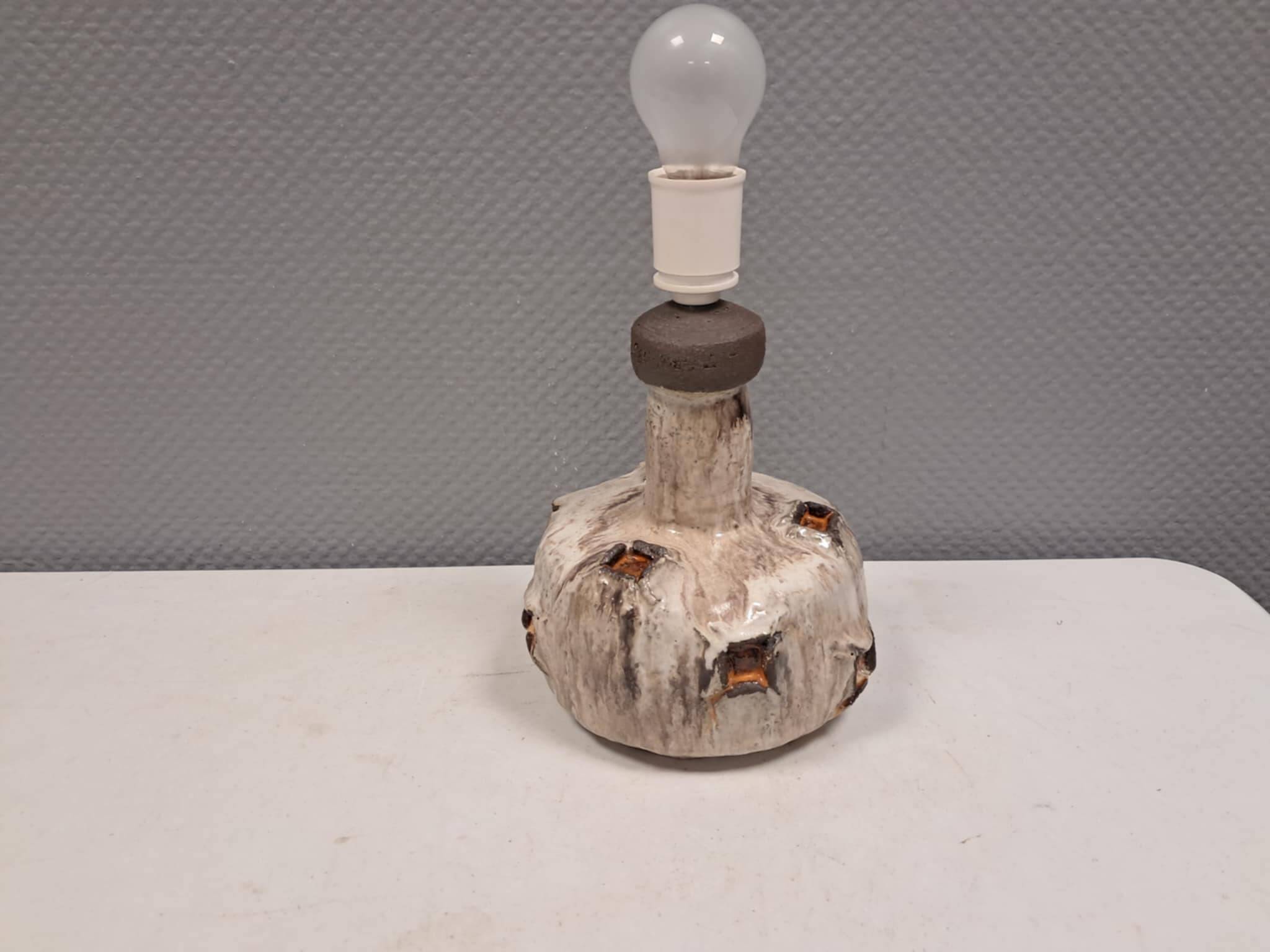 Danish ceramic table lamp from Samsø ceramics 1970-80s
