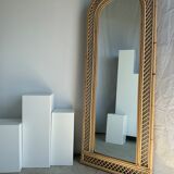 Rattan foot mirror with braces H:2m