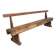 Pine bench with backrest, 2.5 metres long, 1950s.