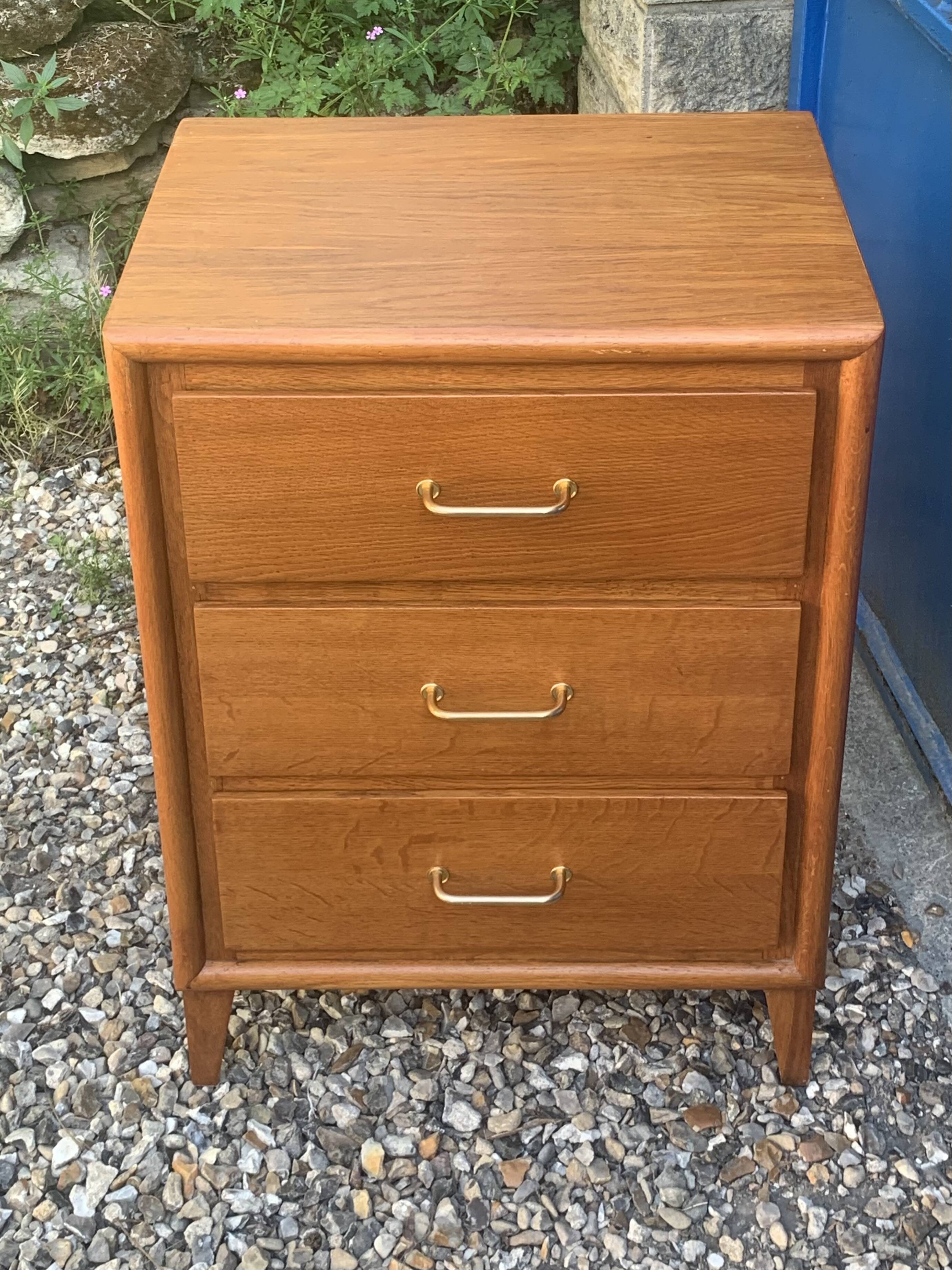 Vintage chest of drawers with oak compass legs, 1950s