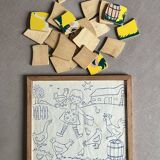Wooden frame puzzle from the 1940s/50s depicting a farmer's wife.