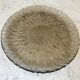 Round dish in smoked glass flower pattern 70s