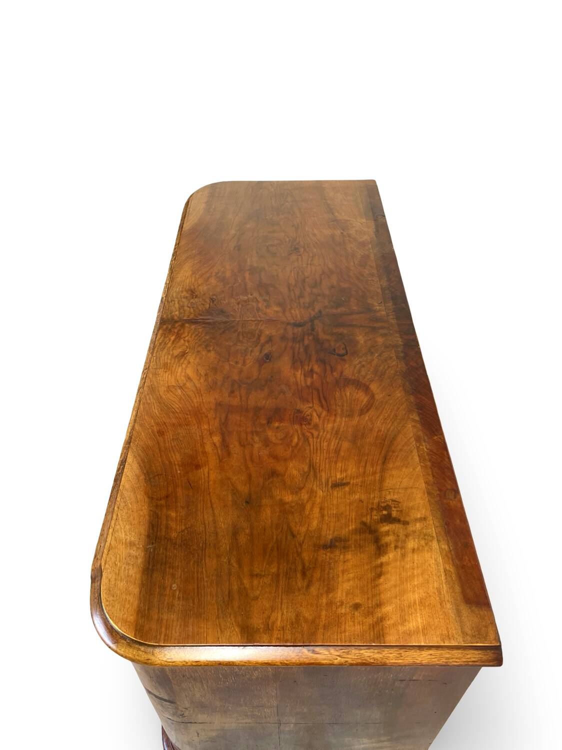 Italian art deco burl walnut chest of drawers, 1930s/1940s