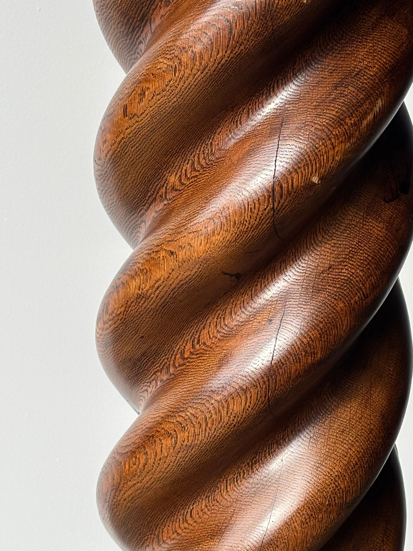 Large twisted solid oak column, early 20th century