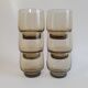 Set of 6 vintage 70s smoked glass water glasses