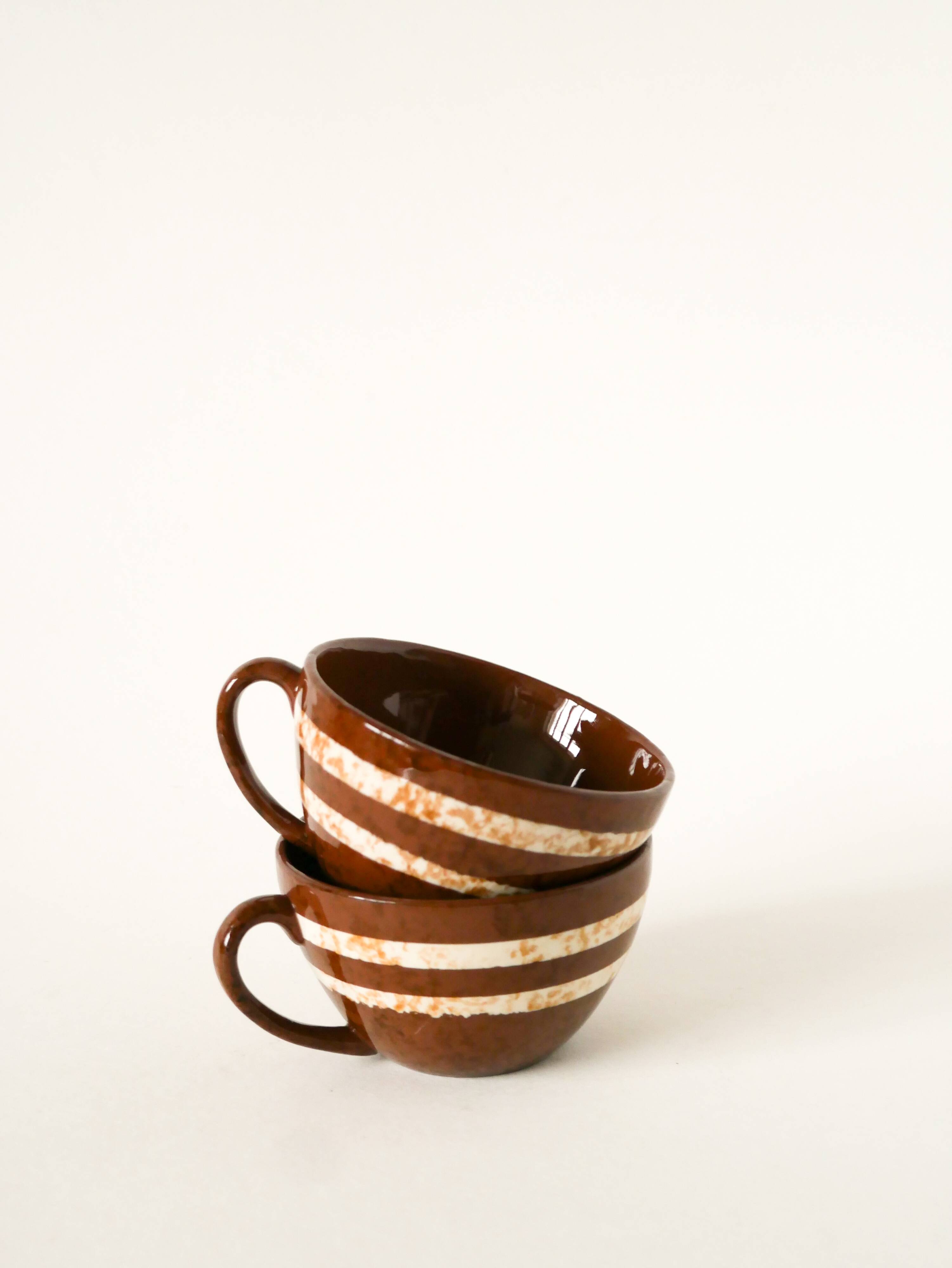 trio of Digoin Sarreguemines "Mary" model coffee cups, 1960