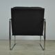Black leather and metal armchair, 1980s