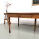 Farm table with 5 feet in beech and 4 drawers, 1950s.