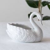 Antique porcelain white swan pot cover