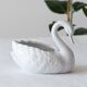 Antique porcelain white swan pot cover
