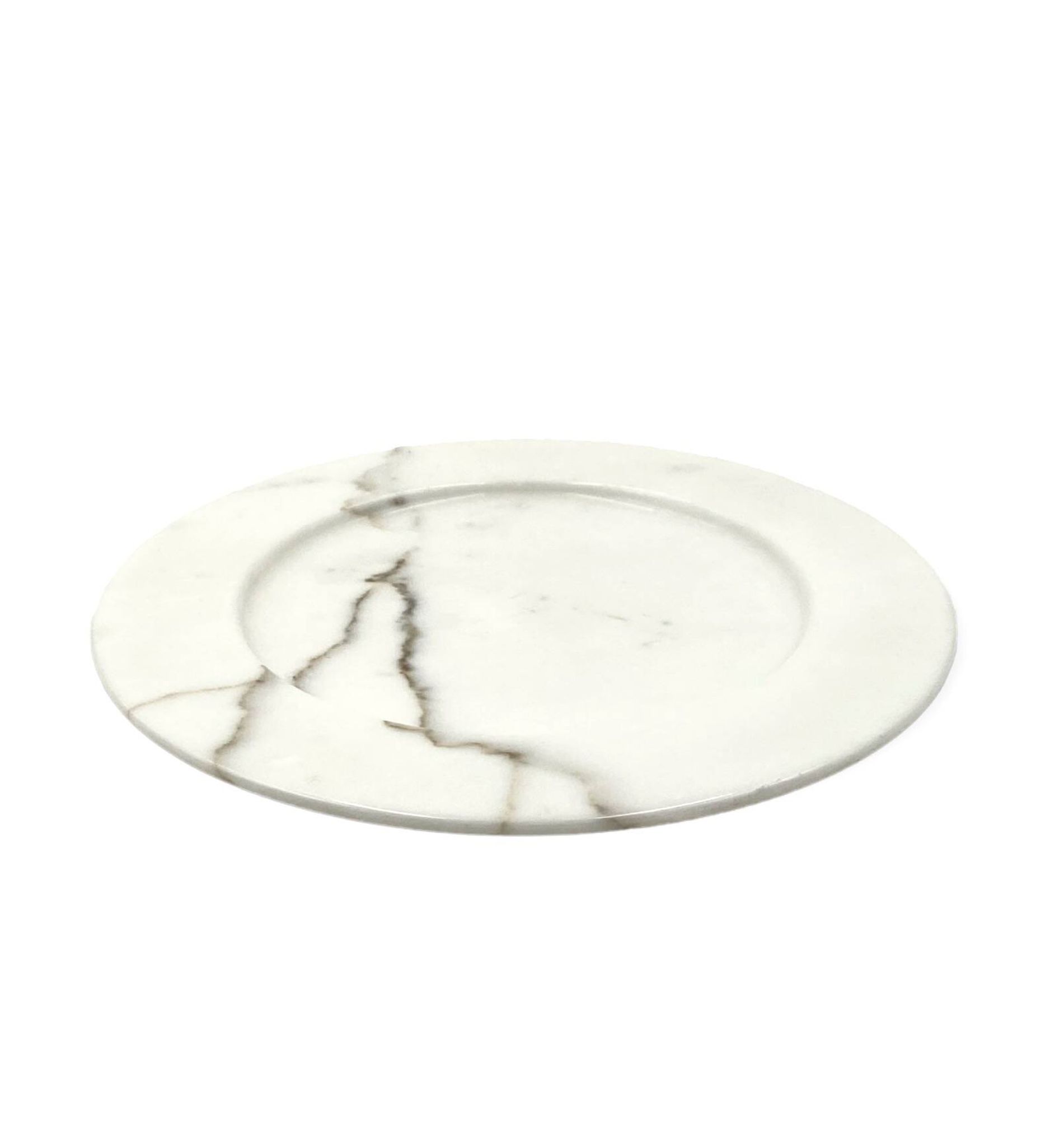 White Carrara marble centerpiece / plate, Up&Up Italy, 1970s