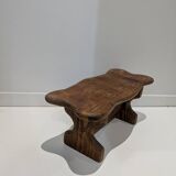 Vintage solid wood footrest - small farmhouse bench stool