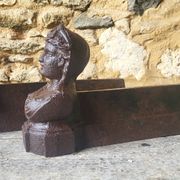 Paire de chenets en fonte XIXème