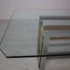 Table de salle à manger vintage en chrome et laiton de Zevi, Italie, années 1970