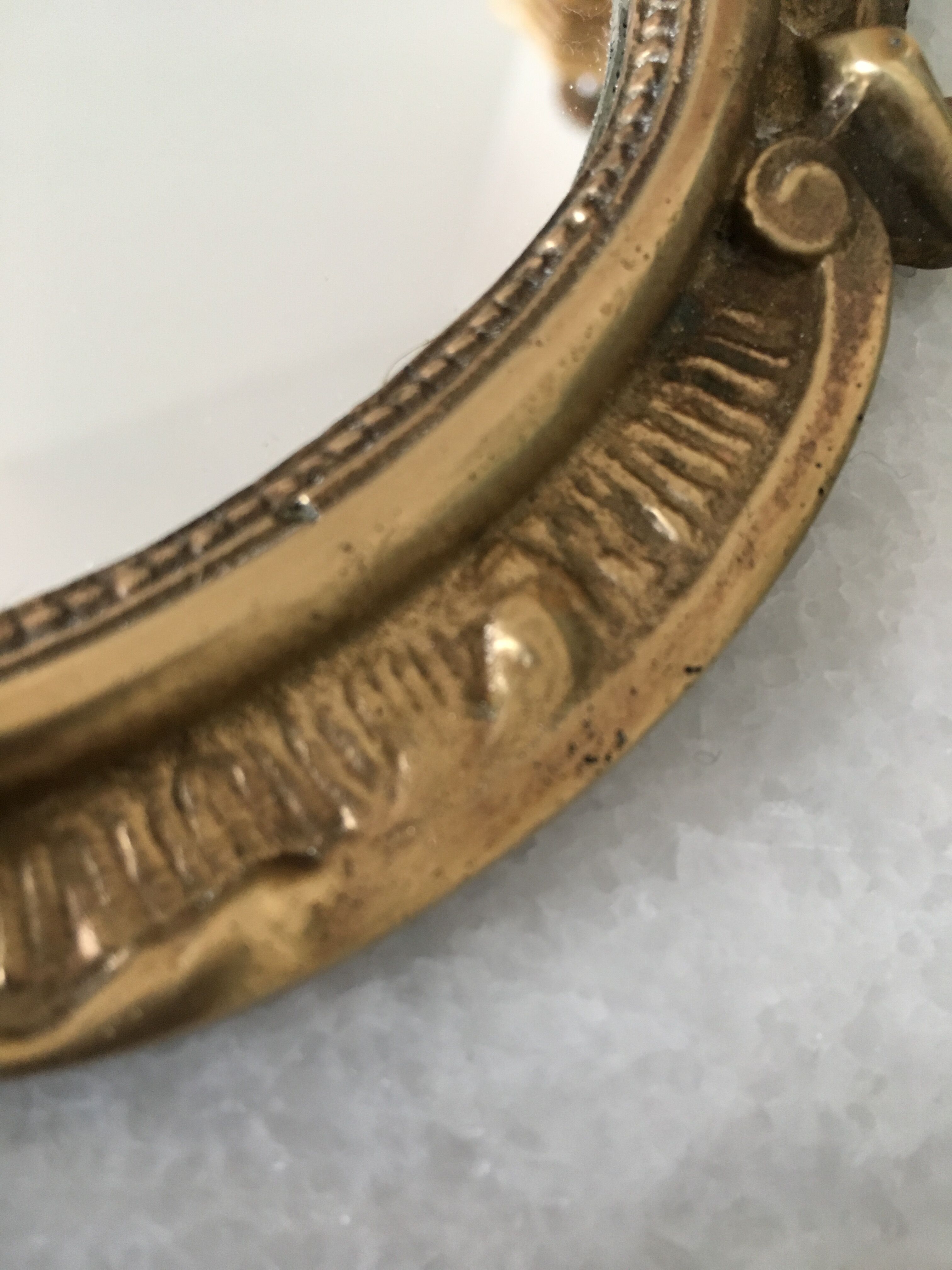 Brass hand mirror 26x11cm