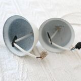 2 "flower" suspensions in vintage 1970s natural fibre.